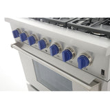 Kucht Professional 36 in. 5.2 cu ft. Propane Gas Range with Classic Silver Knobs - KRG3618U/LP-S