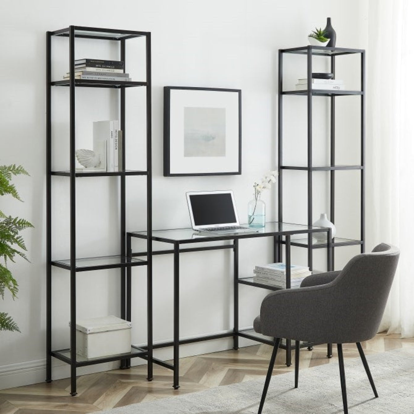 Crosley Aimee 78 Inch 3pc Desk And Etagere Set - KF65005GL