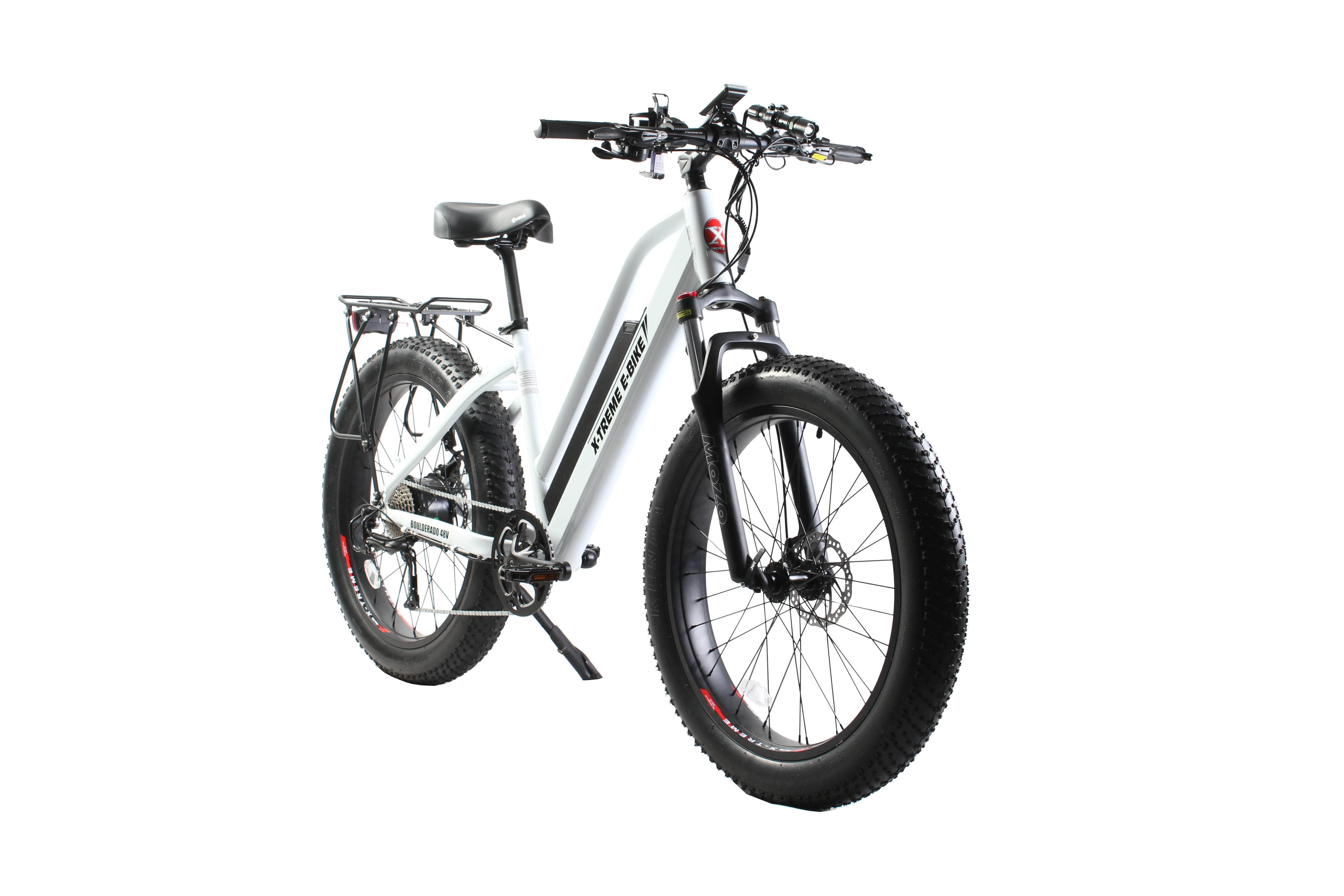X-Treme Boulderado 48 Volt 10.4 Amp or 17 Amp Fat Tire Step-Through Electric Mountain Bicycle
